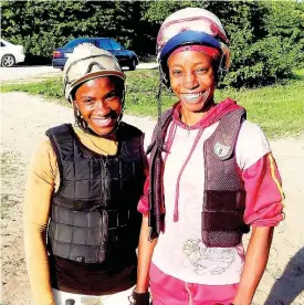  ?? FILE ?? Female apprentice jockeys Abigail Able (left) and Tamicka Lawrence.