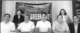  ??  ?? DBP senior vice president Abelardo Monarquia (second from left) and Camarines Sur Gov. Miguel Luis Villafuert­e (third from left) are shown during the loan agreement signing between DBP and the provincial government of Camarines Sur held recently. Also in photo are (seated, from left): DBP lawyer Eliseo Segui, DBP assistant vice president Ariel Peña, and Camarines Sur internal audit office head Atty. Francis Magistrado. At the back are officers and staff of DBP and the provincial government of Camarines Sur.