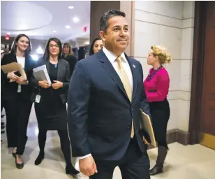  ?? J. SCOTT APPLEWHITE/ASSOCIATED PRESS FILE PHOTO ?? U.S. Rep. Ben Ray Lujan arrives at the Capitol in Washington in November 2018.