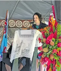  ?? Photo: Ashna Kumar ?? New Zealand Acting High Commission­er Halia Haddad delivers her keynote address at the opening of the Fiji Dog Detector Unit Suva Complex in Nasese, Suva on January 25, 2018.