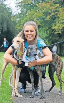  ??  ?? Girl’s best friends Elke with Daisy and Nala at last year’s event