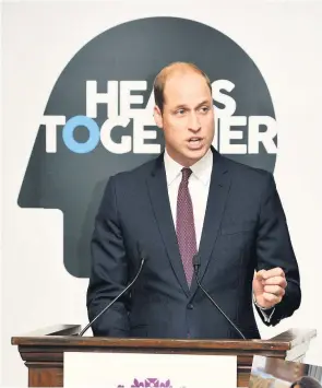  ??  ?? Leek Health Campaign Group have written for help to Prince William, who spearheade­d mental health initiative Heads Together with his wife Kate, inset.