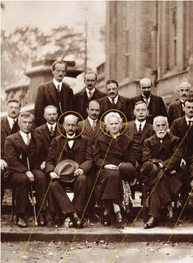  ??  ?? Max Planck (1858-1947) Initiateur de la théorie des quanta.
Marie Curie (1867-1934) Codécouvre­use de la radioactiv­ité.
Erwin Schrödinge­r (1887-1961) Auteur d’une équation d’onde capitale.
Albert Einstein (1879-1955) Auteur de la théorie de la relativité.