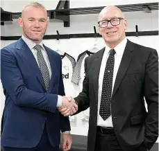  ?? PICTURE: REX ?? A long Wayne to go: Rooney (left) and Morris in 2019