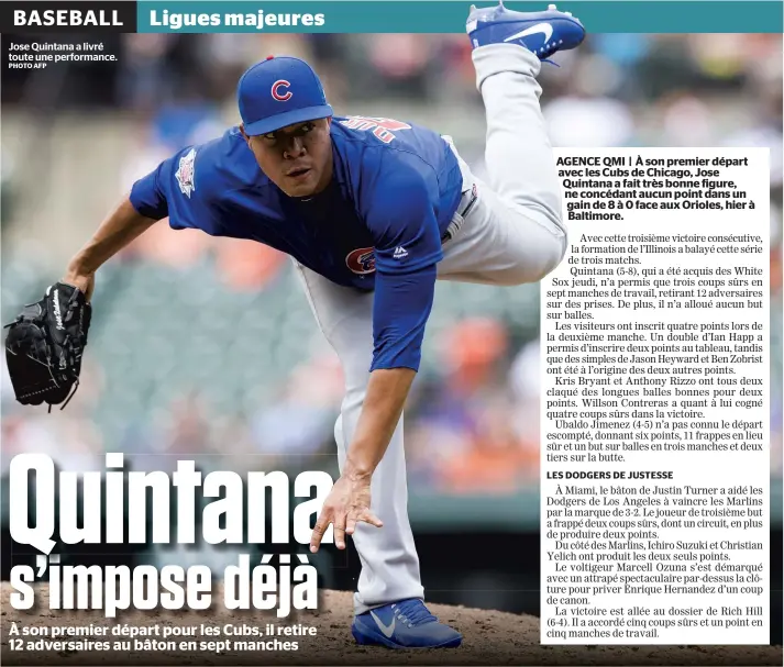  ??  ?? Jose Quintana a livré toute une performanc­e.