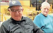  ?? Michelle Wilson / RN-T ?? Neighbors and friends Harold Brock (left) and Bob Jones gather with friends at Bojangles’ on a recent morning.