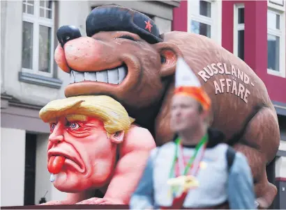 ?? Picture: Reuters ?? A carnival float depicting US President Donald Trump at the Rose Monday carnival parade in Dusseldorf, Germany, yesterday.