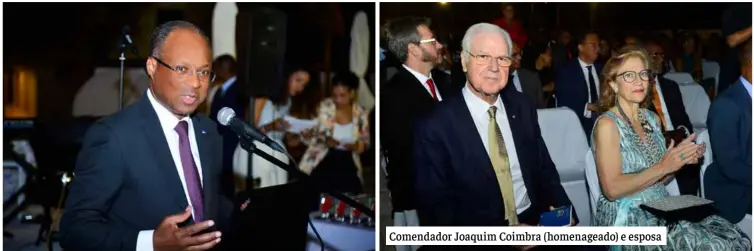  ?? ?? Comendador Joaquim Coimbra (homenagead­o) e esposa