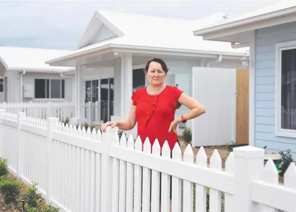  ?? Pictures: Brendan Radke ?? Austart Homes director Charmaine Matthews has several customers ready to move in, but are waiting for power connection­s.