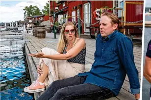  ??  ?? SUPPORTIVE VIEWS: Film production worker Carolinne Liden and her photograph­er partner Tobias Moe, above, Right: Digital investor Hans Isoz with his wife Camilla and their daughter Henrietta