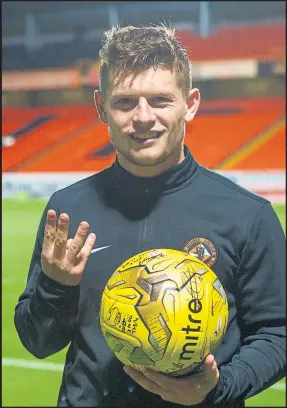  ??  ?? Cammy Smith is hoping to repeat the form that saw him collect the match ball after he notched a hat-trick against Partick Thistle in the League Cup