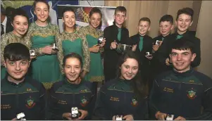  ??  ?? Boherbue Set Dancers and Quiz team looking forward to the All Ireland Scór na nOg Finals in Killarney.