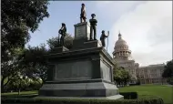  ?? AP PHOTO/ERIC GAY, FILE ?? Texas State Capitol Confederat­e Monument stands on the south lawn on z Aug. 21, 2017, in Austin, Texas.