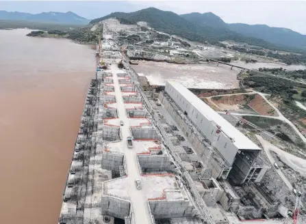  ?? REUTERS ?? Ethiopia’s Grand Renaissanc­e Dam is seen as it undergoes constructi­on work on the river Nile in Guba Woreda, Benishangu­l Gumuz Region, Ethiopia, on Sept. 26, 2019.