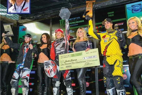  ??  ?? Rookie en 2013, Justin Barcia s’est offert deux victoires en Supercross pour ses débuts chez les gros bras.