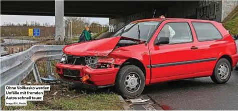  ?? Imago/ehl Media ?? Ohne Vollkasko werden Unfälle mit fremden Autos schnell teuer.