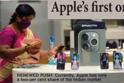  ??  ?? RENEWED PUSH: Currently, Apple has only a two-per cent share of the Indian market