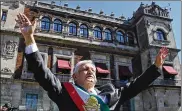  ?? DAVID GUZMAN / EFE / ZUMA PRESS ?? Andrés Manuel López Obrador, the new president of Mexico, arrives at the National Palace in Mexico City on Dec. 1.