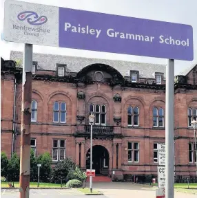  ??  ?? Rocked by scandal Paisley Grammar School