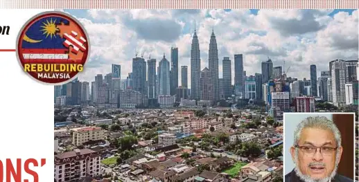  ?? FILE PIC ?? Federal Territorie­s Minister Khalid Abdul Samad (inset) says the government wants to maintain the status of Kampung Baru as a Malay reserve area, with housing units and shoplots.