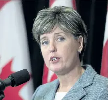  ?? ANDREW VAUGHAN/THE CANADIAN PRESS ?? Internatio­nal Developmen­t Minister Marie-Claude Bibeau talks with reporters before the morning session as the Liberal cabinet meets in St. John’s, N.L. on Tuesday. Bibeau urged Canadians who still need help in the hurricaner­avaged Caribbean to reach...