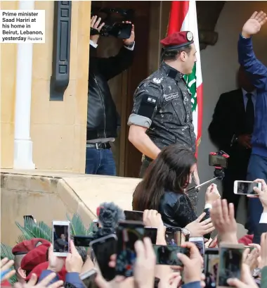  ??  ?? Prime minister Saad Hariri at his home in Beirut, Lebanon, yesterday