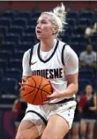  ?? Alexandra Wimley/Post-Gazette ?? Duquesne’s Tess Myers scored 23 points vs. Davidson.