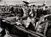  ?? Tribune News Service file photo ?? President John F. Kennedy rides in his motorcade in Dallas on Nov. 22, 1963, the day he was assassinat­ed.