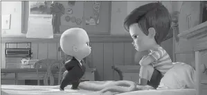  ?? DreamWorks Animation ?? From left, Boss Baby (voiced by Alec Baldwin) tries to convince Tim (voiced by Miles Bakshi) that they must cooperate in "The Boss Baby."