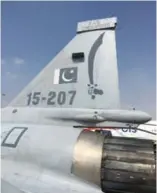  ??  ?? Tail of JF-17 Thunder at Dubai