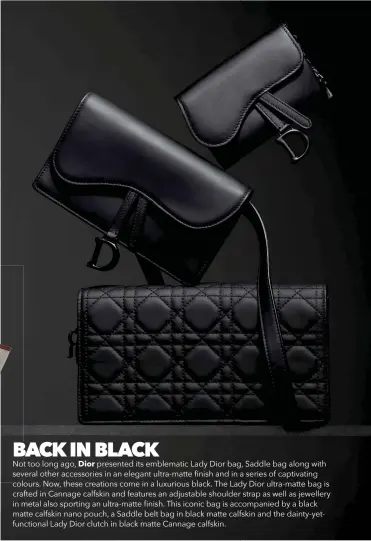 Dior Saddle Nano Pouch In Black Ultramatte Calfskin
