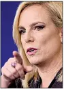  ??  ?? AP/SUSAN WALSH
“The threat is real,” Homeland Security Secretary Kirstjen Nielsen said Wednesday at a White House briefing on border security. “It’s time to act.”