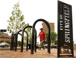  ?? BILL LACKEY / STAFF ?? Springfiel­d is planning an event on the newly renovated City Hall Plaza to coordinate with the annual Bike to Work Day activities on May 17 and show off the work done at the plaza.