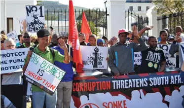  ?? | BHEKI RADEBE ?? PICKET by groups united against corruption outside Parliament.