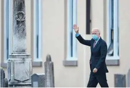  ?? ANGELA WEISS/GETTY-AFP ?? President-elect Joe Biden waves Saturday as he leaves St. Joseph on the Brandywine Roman Catholic Church in Wilmington, Delaware.