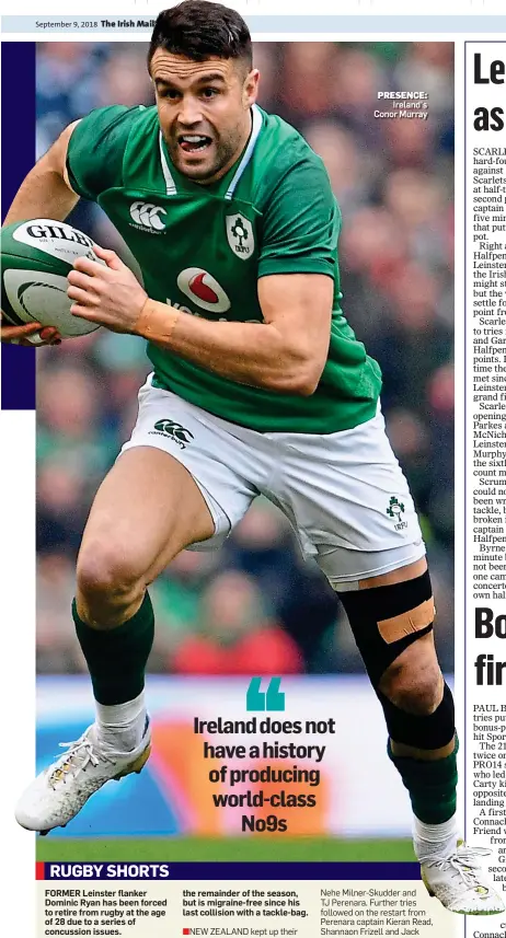  ??  ?? PRESENCE: Ireland’s Conor Murray