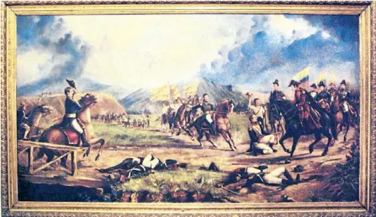  ??  ?? Batalla de Boyacá. Captura de Barreiro. Obra de J.W. Cañarete. Muselo Nacional.