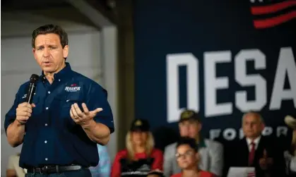  ?? Photograph: Brandon Bell/Getty Images ?? Lawyers for Ron DeSantis said the governor was immune from being sued in the case.