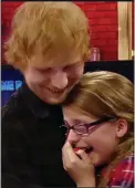  ??  ?? sing: Aimee with Ed Sheeran on the set of the Late Late Show