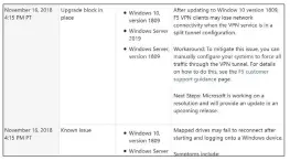  ??  ?? Enigszins transparan­t: Microsoft documentee­rt voor versie 1809 wie de upgrade nog niet gekregen heeft.