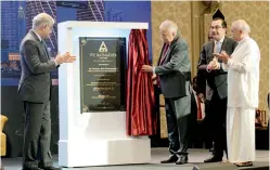  ?? ?? President Ranil Wickremesi­nghe declares open Sri Lanka’s newest 5-star hotel.
Pic by Indika Handuwala.