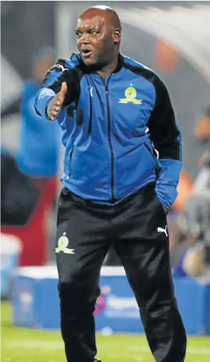  ?? Picture: ANESH DEBIKY/GALLO IMAGES ?? PRESSURE’S ON: Mamelodi Sundowns coach Pitso Mosimane during his team’s Absa Premiershi­p match against Maritzburg United at Durban’s Harry Gwala Stadium a week ago