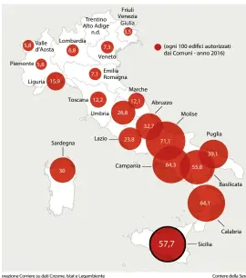  ??  ?? orazione Corriere su dati Cresme, Istat e Legambient­e Corriere della Sera