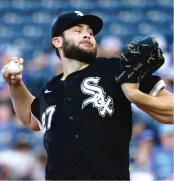  ?? GETTY IMAGES ?? Lucas Giolito pitched five innings and allowed two runs and seven hits against the Royals.