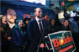  ??  ?? Chesa Boudin’s victory as San Francisco’s new district attorney has been celebrated as the latest in a growing groundswel­l for criminal justice reform. Photograph: Scott Strazzante/ Associated Press