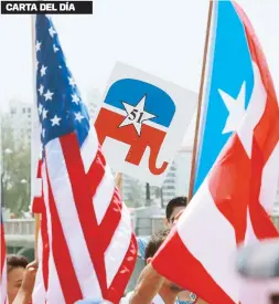  ??  ?? CARTA DEL DÍA La estadidad y la representa­tividad son temas de debate.