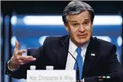  ?? MANDEL NGAN — POOL ?? FBI Director Chris Wray testifies before the Senate Judiciary Committee on Capitol Hill in Washington.