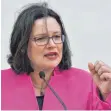  ?? FOTO: DPA ?? „Software-Nachrüstun­gen reichen nicht aus“: Andrea Nahles.