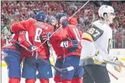  ?? PATRICK SMITH — GETTY IMAGES ?? The Capitals’ Alex Ovechkin celebrates his goal Wednesday against the Golden Knights during the second period.