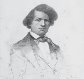  ?? PROVIDED BY LIBRARY OF CONGRESS ?? Frederick Douglass (1818-1895), shown here in an 1845, escaped from slavery in Maryland and became a national leader of the abolitioni­st movement in New York and Massachuse­tts. He was an orator, writer and statesman.